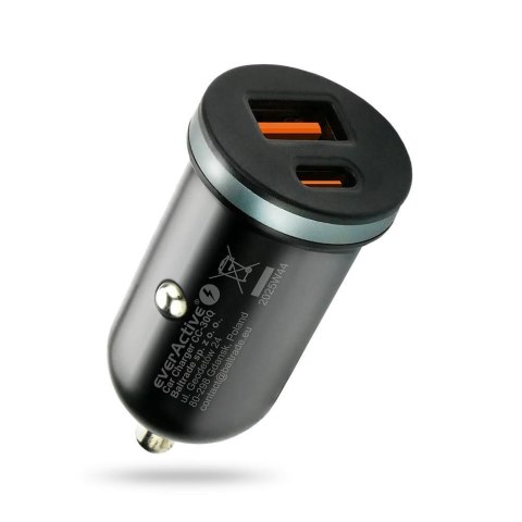 Everactive Ładowarka samochodowa everActive CC-30Q z gniazdem USB QC3.0 oraz USB-C PD 35W
