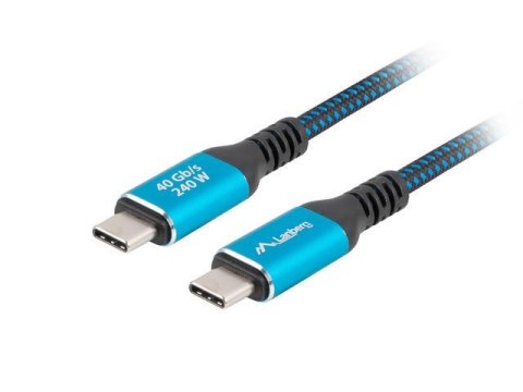 LANBERG Kabel Lanberg USB-C M/M USB4 2m 240W 8K 60Hz czarno-niebieski