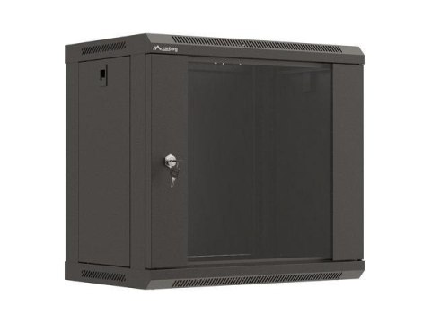 LANBERG Szafa instalacyjna Rack wisząca 19" 9U 540x350 czarna Drzwi przeszklone Lanberg (flat pack)