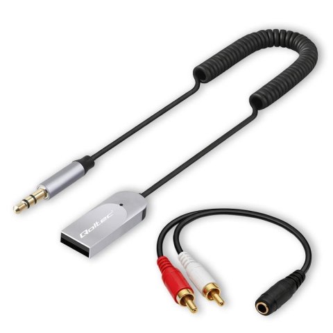 Qoltec Adapter Qoltec bezprzewodowy odbiornik dźwięku Audio HiFu Home&Car | Bluetooth 6.0 | 2 x RCA | 1 x AUX MiniJack 3.5mm | USB | Mi