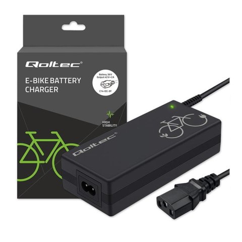 Qoltec Ładowarka Qoltec do roweru elektrycznego 36V | 42V | 2A | C14-IEC-3Pin +kabel zasilający
