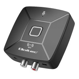 Qoltec Transmiter Qoltec bezprzewodowy odbiornik Audio HiFi Home&Car | Bluetooth 6.0 | NFC | 2 X RCA | 1 x AUX MiniJack 3.5mm | Mikrofo