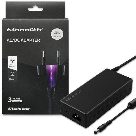 Qoltec Zasilacz Qoltec desktopowy 60W | 12V | 5A | 5.5*2.5 | + kabel zasilający