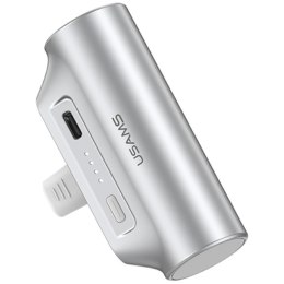 USAMS Powerbank Usams PB79 3000mAh 1xUSB-C Mini Tail Plug srebrny