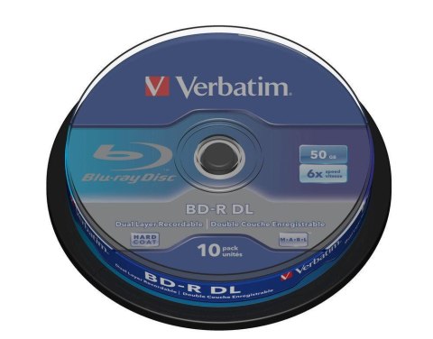 Verbatim Płyty BD-R Verbatim 50 GB SL DataLife Cake 10