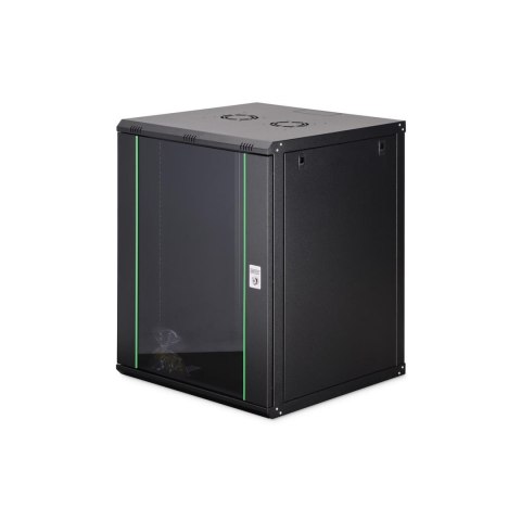 Digitus Szafa sieciowa wisząca jednosekcyjna DIGITUS Dynamic 19" 16U, 600x600, drzwi szyba, czarny, niezmontowana, 60kg