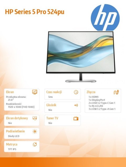 HP Inc. Monitor S5 Pro 524pu FHD USB-C 9D9V7AA#ABB