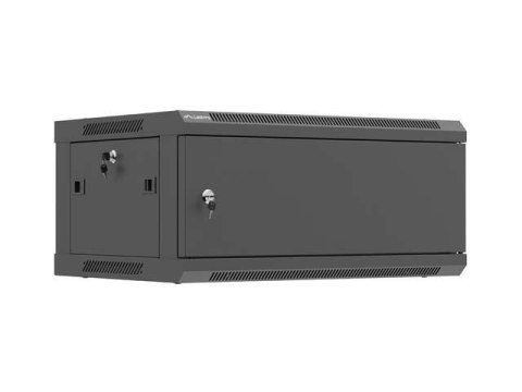 LANBERG Szafa instalacyjna Lanberg Rack wisząca 19" 4U 600x450 czarna drzwi metalowe (flat pack)