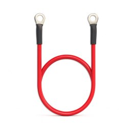 Qoltec Kabel Qoltec z oczkiem 8mm | przewód akumulatorowy z końcówkami konektorowymi M8 | 60cm | Czerwony