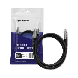 Qoltec Kabel USB4 Qoltec USB-C PD 240W | Thunderbolt 3/4 | 4K | 40Gb/s | 1m | Czarny