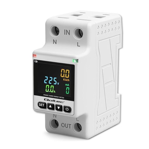 Qoltec Miernik zużycia energii Qoltec Jednofazowy | DIN35 | Historia pomiaru | Wi-Fi | TUYA