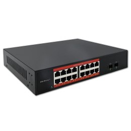 Qoltec Switch niezarządzalny Qoltec przełącznik sieciowy Gigabit Ethernet | 16x RJ45 | 2x SFP | 1000 Mb/s