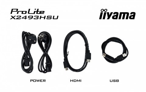 IIYAMA Monitor 24 cale X2493HSU-B1 IPS,FHD,HDMI,DP,120Hz, 1500:1, 2xUSB, 350cd, cienka ramka z 4 stron