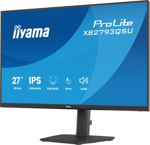 IIYAMA Monitor 27 cali XB2793QSU-B1 IPS, QHD, HDMI, DP, 2xUSB