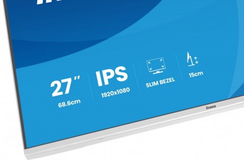 IIYAMA Monitor 27 cali XB2797HSU-W1 IPS, FHD, HDMI, DP, 120Hz, 2xUSBv3.2, 2xUSB-C, 350 CD, x2W, HAS 150/PIVOT, Biały