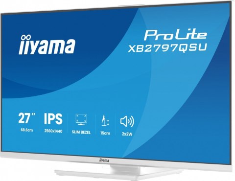 IIYAMA Monitor 27 cali XB2797QSU-W1 IPS, QHD, 2xHDMI, DP, 350cd, 75Hz, 1000:1, USB HUB x4