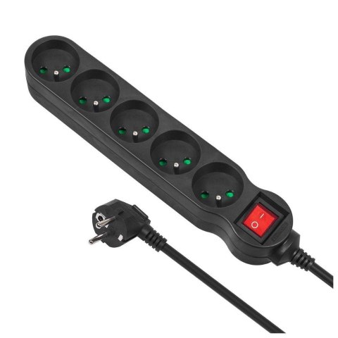 Maclean Listwa zasilająca przedłużacz Maclean MCE185 5 gniazd z wyłącznikiem czarna 5m 2300W