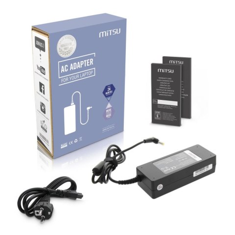 Mitsu Zasilacz sieciowy Mitsu 20V 4.5A (5.5x2.5) 90W do notebooka Fujitsu, Gateway, Lenovo