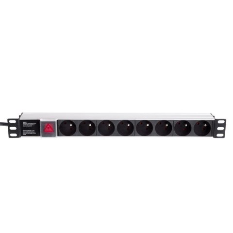 NETRACK Listwa zasilająca PDU Netrack 19'' 1U, 230V/16A, 8xE, ALU