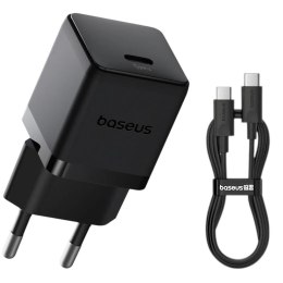 Baseus Ładowarka sieciowa Baseus Palm 20W szybka USB-C PD 3.0 czarna + kabel 1m
