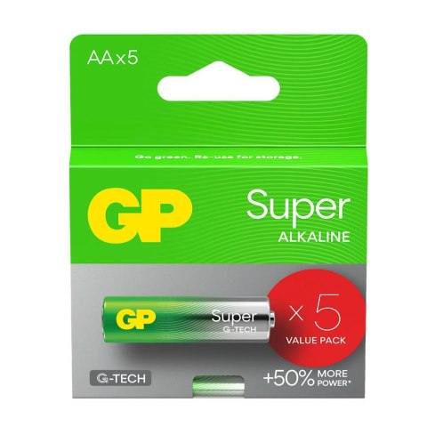 GP Bateria alkaliczna AA / LR6 GP Super Alkaline G-TECH - 5 sztuk