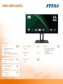MSI Monitor 23.8 cala PRO MP245PG LED/FHD/Flat/100Hz/czarny