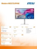 MSI Monitor 27 cali Modern MD272UPHW LED/UHD/Flat/60Hz/biały