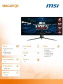MSI Monitor MAG401QR 40 cali /1ms/ IPS/UWQHD/155Hz/21:9