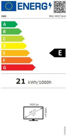 MSI Monitor PRO MP273AW 27 cali LED/FHD/Flat/100Hz/White