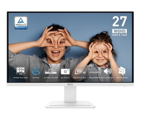 MSI Monitor PRO MP273QW E2 27 cali LED/FHD/Flat/100Hz/White