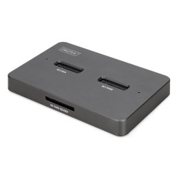 Digitus Stacja dokująca dysków DIGITUS DA-71546-1, USB-C 3.2 Gen2, SSD M.2 NVMe + SATA, czytnik kart SD-Express 7.1, czarna