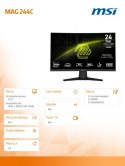 MSI Monitor 23.6 cala MAG 244C LED/FHD/Curved/180Hz/czarny