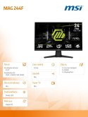 MSI Monitor 23.8 cala MAG 244F LED/FHD/Flat/200Hz/czarny