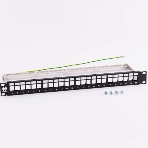 NETRACK Patch panel keystone 19" 24-porty, FTP Netrack