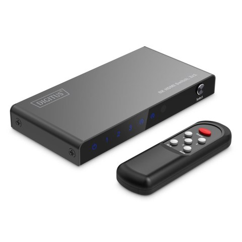 Digitus Przełącznik/Switch DIGITUS HDMI 3x1, 8K/60Hz (4:4:4) z HDR, 48 Gbps, HDCP 2.3