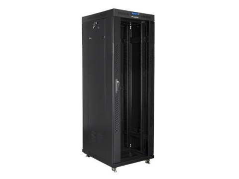 LANBERG Szafa instalacyjna Rack stojąca 19" 37U 600x800 czarna drzwi szklane LCD Lanberg (flat pack)