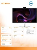 Dell Monitor P2726DEV 27 cali IPS QHD (2560x1440)/16:9/HDMI/2xDP/4xUSB/2xUSB-C/Camera/3Y