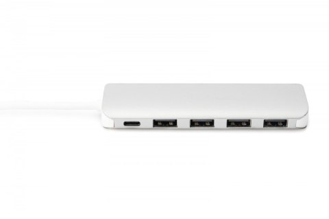 Digitus HUB/Koncentrator 4-portowy USB 3.0 SuperSpeed z Typ C Power Delivery, aluminium