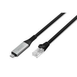 Digitus Kabel adapter DIGITUS USB-C - RJ45 Kat. 6A S/FTP, 1 Gbit/s, USB 3.2 Gen1, LSZH, 3m