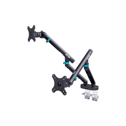 Digitus Ramię biurkowe podwójne DIGITUS z zaciskiem i sprężyną mechaniczną, 2x LCD max. 35" 2x10kg, VESA: 75x75, 100x100, Czarne