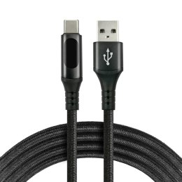 Everactive Kabel USB -> USB-C everActive CBB-1CBL 1m 3A wbudowany wyświetlacz czarny