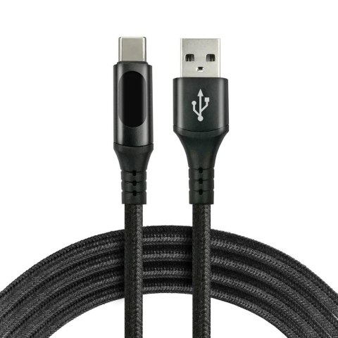 Everactive Kabel USB -> USB-C everActive CBB-1CBL 1m 3A wbudowany wyświetlacz czarny