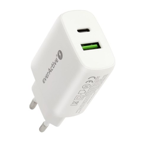 Everactive Ładowarka sieciowa everActive SC-370Q z gniazdem USB QC3.0 oraz USB-C PD PPS 25W