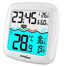 Greenblue Stacja pogodowa GreenBlue GB216 z termometrem basenowym, zasięg 60m, czujnik pływający, temperatura, godzina, kalendarz, DCF