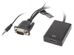 LANBERG Kabel adapter Lanberg VGA (M) + Audio -> HDMI (F) 0,2m czarny