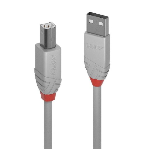 LINDY Kabel USB 2.0 LINDY A/M - B/M Anthra Line 1m do drukarki szary