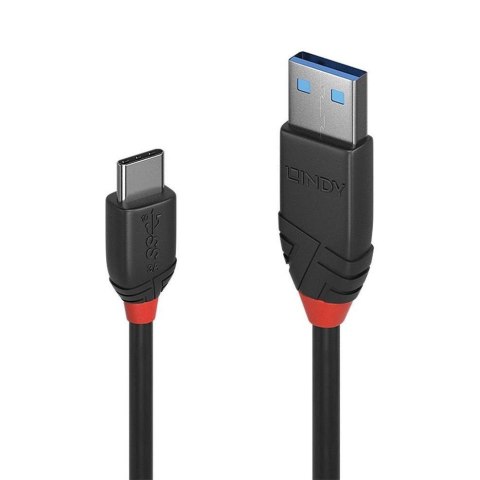 LINDY Kabel USB LINDY 3.1 A/M - USB C/M, Black Line 0,5m Czarny