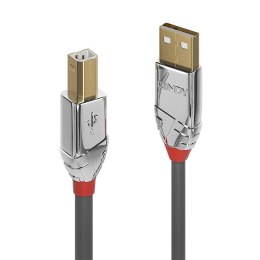 LINDY Kabel drukarkowy USB LINDY 2.0 A/M - USB B/M, Cromo Line 3m Szary