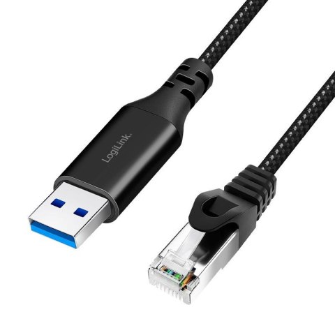 LogiLink Kabel adapter LogiLink CU0403 Ethernet USB 3.0, A/M do RJ45/M, aktywny, 3 m