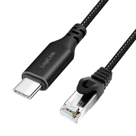 LogiLink Kabel adapter LogiLink CU0411 Ethernet USB 3.2, C/M do RJ45/M, aktywny, 1,5 m